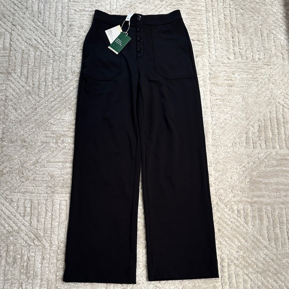 HALARA Pants - HALARA Black High-Rise Wide Leg Pants with Front Patch Pockets Women Size M